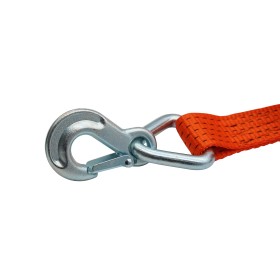 Zurrgurt 5000kg 2-teilig 50mm – 10 m mit Langarm-Druckratsche und Sicherungszurrhaken – 2500daN Orange