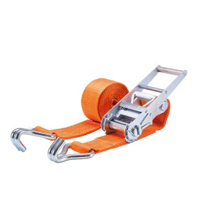 Zurrpack Zurrgurt 10'000kg 2-teilig 75mm – 10 m mit Druckratsche und Doppelspitzhaken – 5000daN Orange
