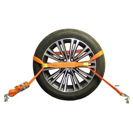 Zurrpack Radsicherungsgurt 3-teilig 35 mm – 3 m – Fahrzeuge bis 4000kg – LC 2000 daN