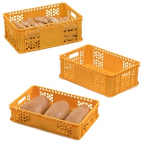 Wolfstahl Bäcker-Kasten Gelb, Stapelbar