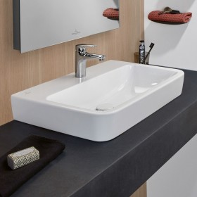 Villeroy & Boch O.novo Aufsatzwaschtisch 55 x 46 cm ohne Überlauf, 1 Hahnloch