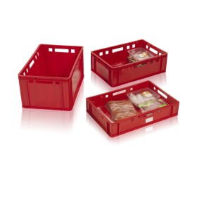 Wolfstahl Fleisch-Logistikbehälter rot, stapelbar