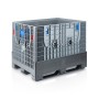 Wolfstahl Grande caisse pliable 120 x 100 x 97,5 cm 3 patins - 2 ouvertures de chargement