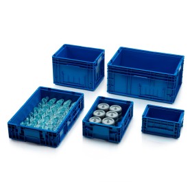 Wolfstahl KLT-Behälter Blau handgriffe geschlossen