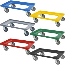 Wolfstahl Transportroller 2 lenkbare + 2 feste Rollen 60 x 40 cm