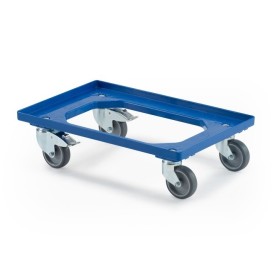 Wolfstahl Transportroller 2 lenkbare + 2 feste Rollen mit Bremse 60 x 40 cm