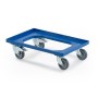 Wolfstahl Transportroller 2 lenkbare + 2 feste Rollen mit Bremse aus rostfreiem Stahl 60 x 40 cm