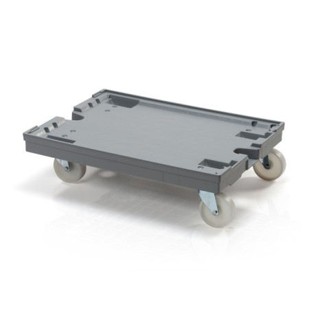 Wolfstahl Transportroller 80 x 60 cm 2 lenkbare + 2 feste PP-Rollen mit Bremse