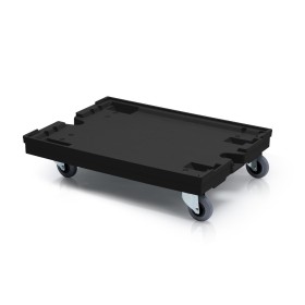 Wolfstahl Transportroller 80 x 60 cm schwarz 4 lenkbare Gummirollen