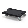 Wolfstahl Carrello da trasporto 80 x 60 cm nero 4 ruote girevoli in PP