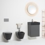 WC mural sans bride LAUFEN Kartell Compact, à chasse d'eau verticale - vue technique