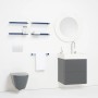WC mural sans bride LAUFEN Kartell Compact, à chasse d'eau réduite - vue technique