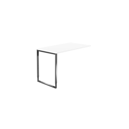 Wolfstahl Anbautisch höhenverstellbar Yukon weiss, silber rechteckig 100,0 x 60,0 x 68,0 - 82,0 cm