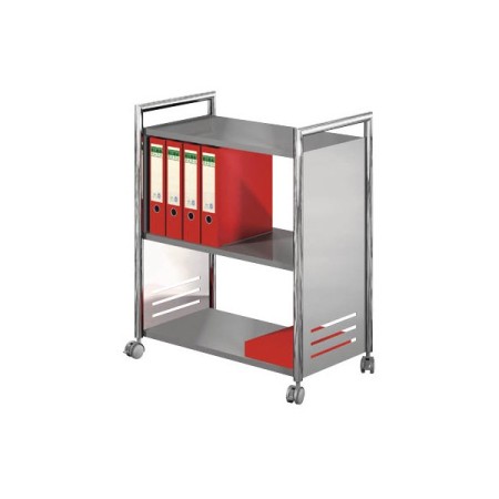 Wolfstahl Bürowagen für Ordner alusilber/chrom 70 x 40 x 84cm