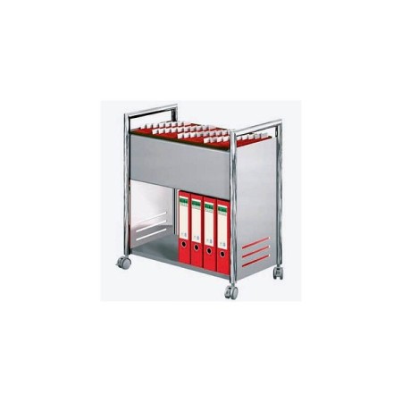 Wolfstahl Carrello per cartelle sospese 1 fila alluminio/cromo 660x375x730 Artline