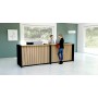 Wolfstahl Empfangstheke Marino up & down für 1 Person, eiche 328,0 x 98,0 x 112,0 cm