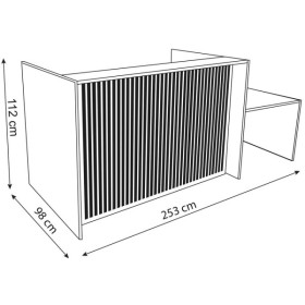 Comptoir d'accueil Marino up & down pour 2 personnes, chêne 253,0 x 98,0 x 112,0 cm