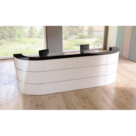 Wolfstahl Empfangstheke Cento 7 für 2 Personen, weiss, anthrazit 360,0 x 80,0 x 110,0 cm