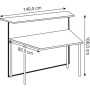 Wolfstahl Anbautheke nussbaum, weiss/weiss 3300 - Detailansicht