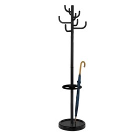 Wolfstahl Garderobenständer Sierra 6097, mit 8 Haken, mit Schirmständer, Metall, schwarz