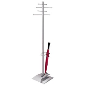 Wolfstahl Garderobenständer Ästhet 6211, mit 8 Haken, mit Schirmständer, Metall, silber