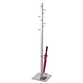 Wolfstahl Garderobenständer Slim Line 6223, mit 8 Haken, mit Schirmständer, mit Hutablage, Metall, silber