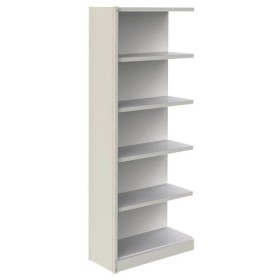 Wolfstahl Scaffale per ufficio con retro 75 x 30 x 190 cm grigio chiaro