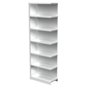Wolfstahl Scaffale da ufficio con schienale 75 x 30 x 225 cm grigio chiaro