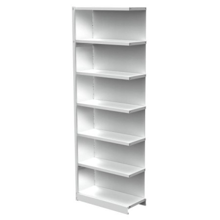 Wolfstahl Scaffale da ufficio con schienale 75 x 30 x 225 cm grigio chiaro