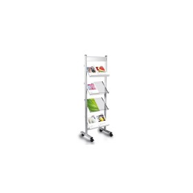 Wolfstahl Prospektregal Ecoline silber DIN A4 8 Fächer
