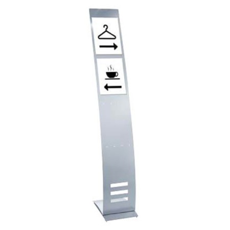 Wolfstahl Infoständer tec-art schmal silber für 4 Fächer A4/8 Fächer DIN lang