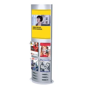 Wolfstahl Infosäule breit alusilber 60 x 32 x 165 cm