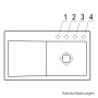Villeroy & Boch Subway Style 50 Einbauspüle, Ablaufgarnitur mit Handbetätigung, Becken rechts - technische Ansicht