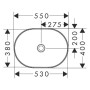 hansgrohe Xuniva U Aufsatzwaschtisch 55 x 40 cm - Produktansicht