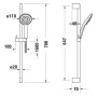 Ensemble de douche Duravit 70 cm avec douchette 3 jets 11 cm MinusFlow