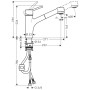 hansgrohe Talis M52 Einhebel-Küchenmischer 170, Ausziehbrause, 2jet - Detailansicht