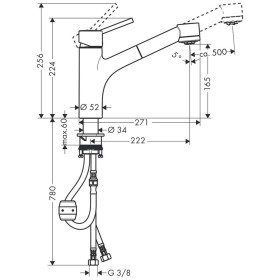 hansgrohe Talis M52 Einhebel-Küchenmischer 170, Ausziehbrause, 2jet