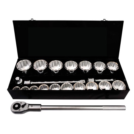 PROJAHN Industrie-Steckschlüsselkoffer metrisch 12-kant 25 / 1" 22-tlg