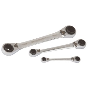 Set di chiavi a cricchetto PROJAHN GearTech 4-in-1 3 pezzi reversibile chiave a doppio anello metrica