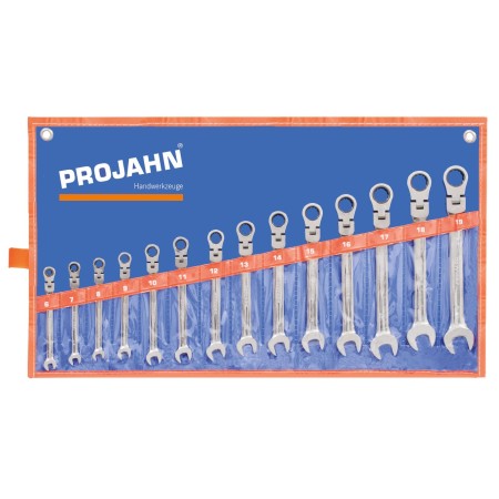 Set di chiavi a cricchetto flessibili PROJAHN GearTech senza pulsante di inversione 14 pezzi metrici
