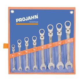Set di chiavi a cricchetto flessibili PROJAHN GearTech senza pulsante di inversione 8 pezzi metrico