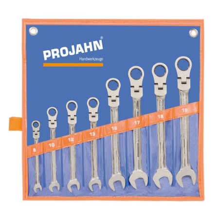 Set di chiavi a cricchetto flessibili PROJAHN GearTech senza pulsante di inversione 8 pezzi metrico