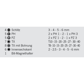 Set di inserti PROJAHN 6,3 / 1/4" 75 mm 36 pezzi