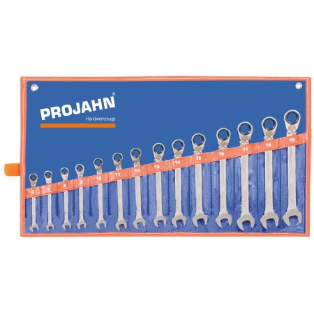 Ensemble de clés à cliquet réversible PROJAHN GearTech 14 pièces métrique