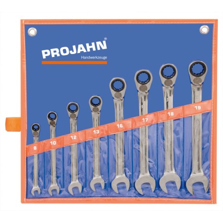 Ensemble de clés à cliquet réversible PROJAHN GearTech 8 pièces métrique