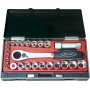 PROJAHN Durchschraubknarren-Koffer metrisch 6-kant 6,3 / 1/4" + 10 / 3/8" 25-tlg
