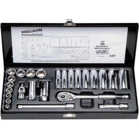 PROJAHN Industrie-Steckschlüsselkoffer Zoll 6-kant 10 / 3/8" 25-tlg
