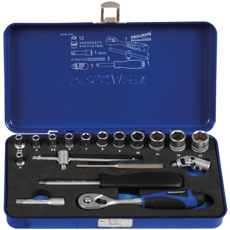 PROJAHN Xi-on Steckschlüsselkoffer metrisch 6-kant 6,3 / 1/4" 18-tlg