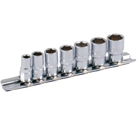 Rail de douilles PROJAHN chargé métrique 6,3 / 1/4" Incl. 7 douilles à cliquet
