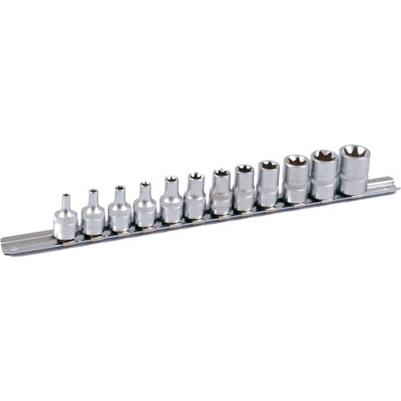 Rail de douilles PROJAHN équipé E-TX 10 / 3/8" avec 12 douilles à douille